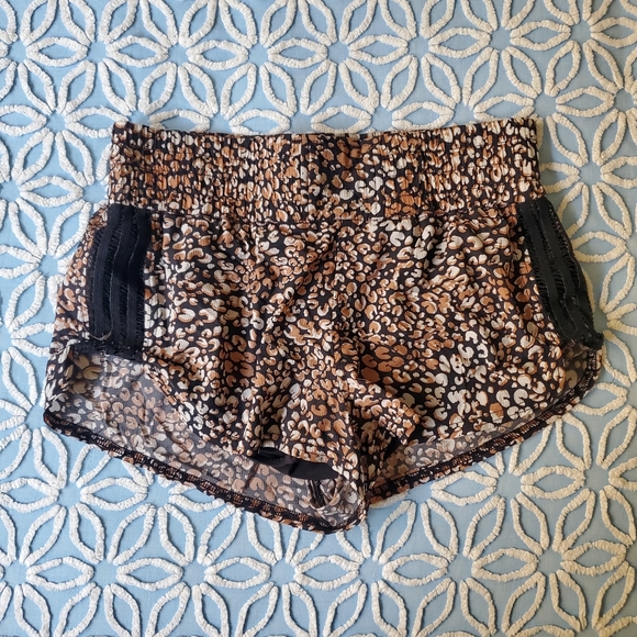 Free People Movement Run Wild Printed Shorts in Leopard Brown - Picture 3 of 5